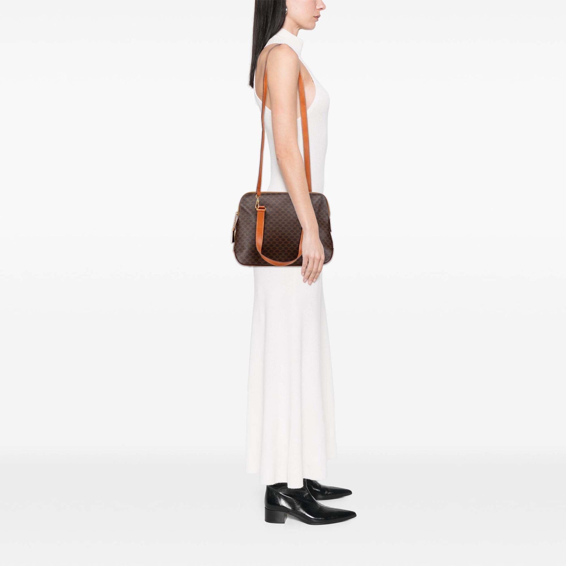 Celine Macadam Coated Canvas Satchel