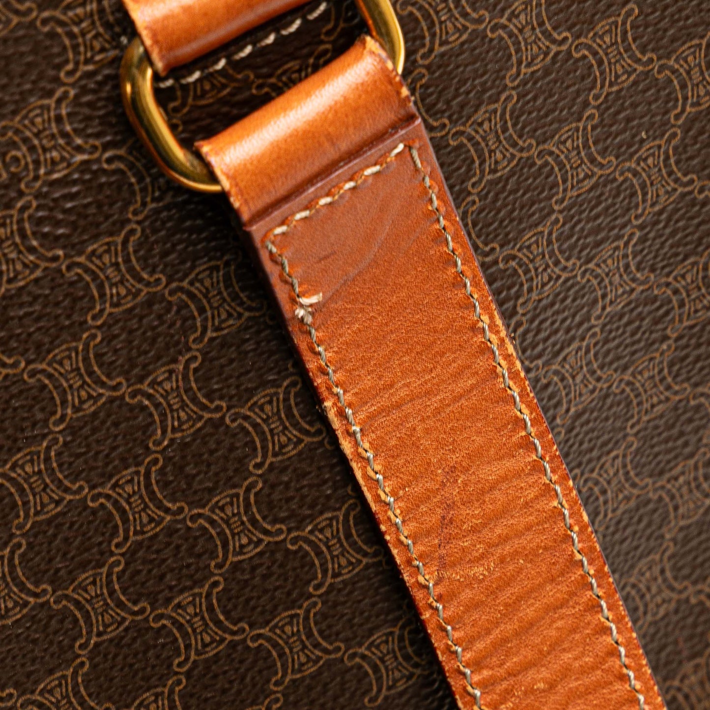 Celine Macadam Coated Canvas Satchel