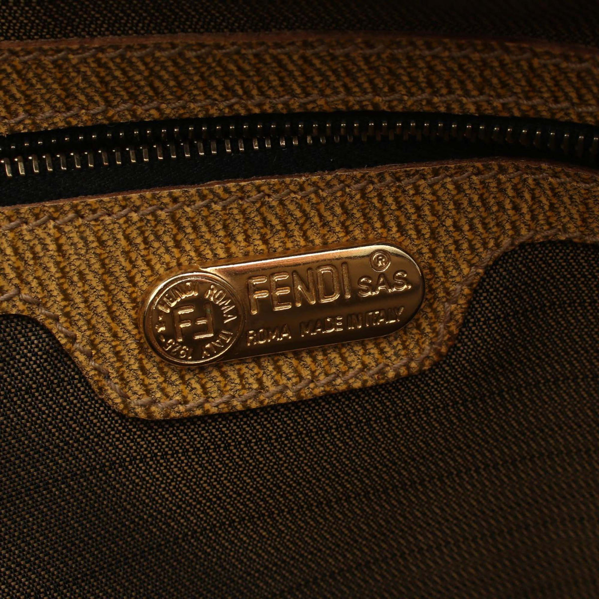 Fendi Zebra Print Canvas Satchel
