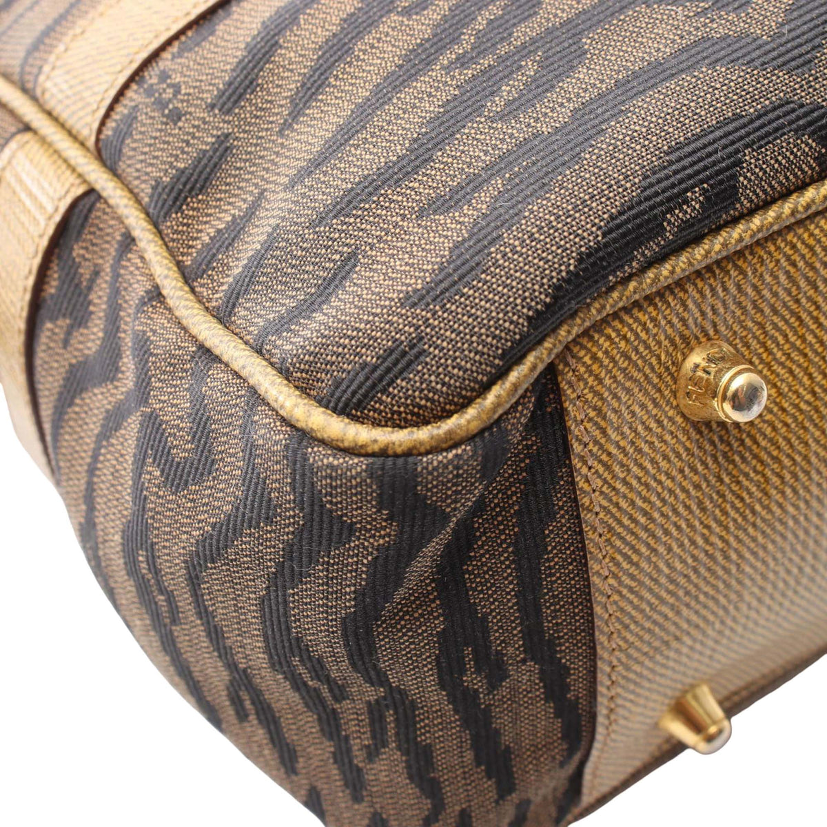 Fendi Zebra Print Canvas Satchel