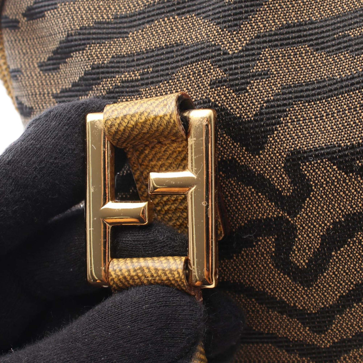 Fendi Zebra Print Canvas Satchel