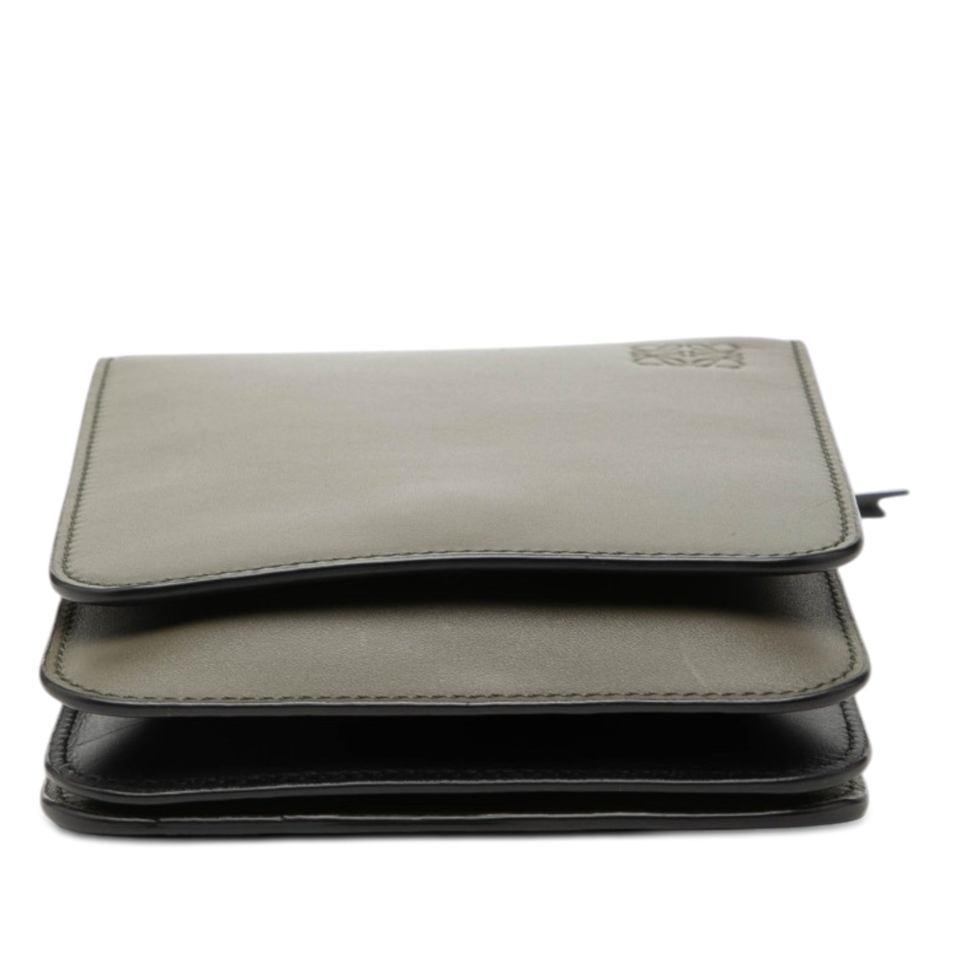 LOEWE Bicolor Leather Anagram Gusset Flat Crossbody