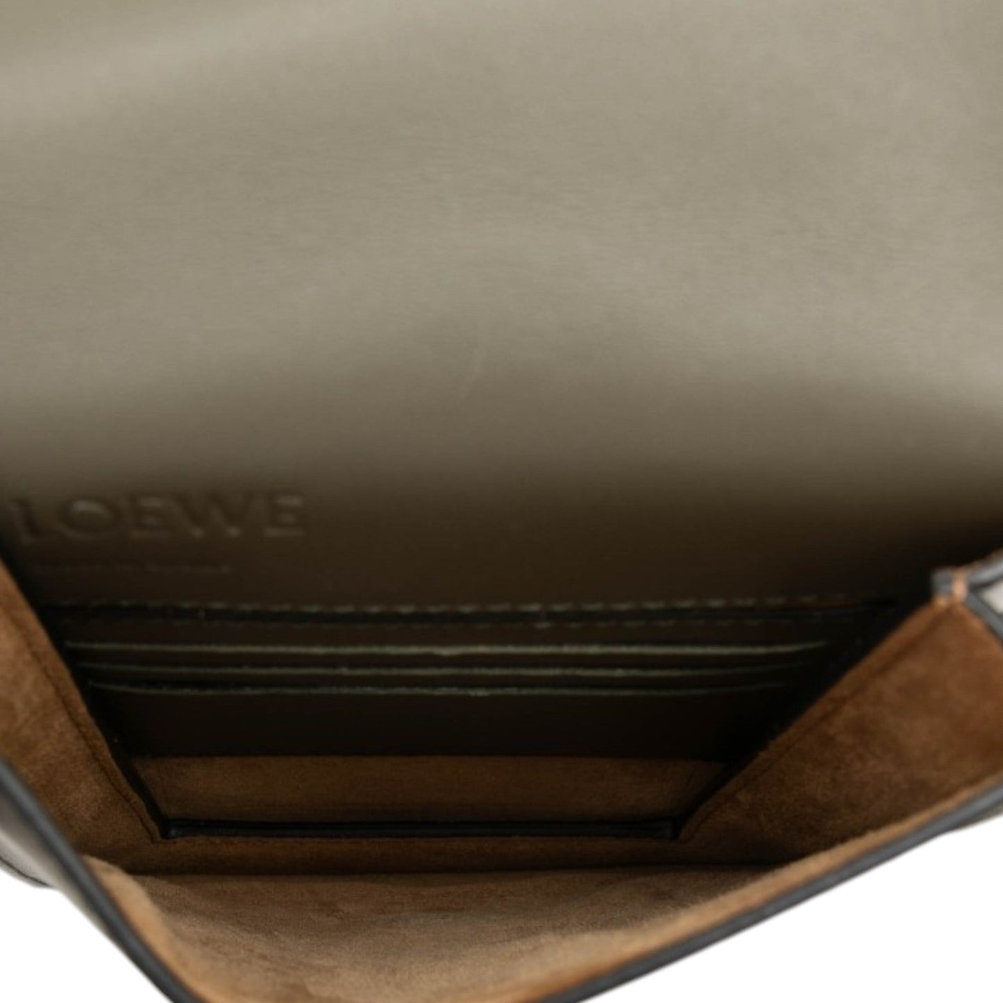 LOEWE Bicolor Leather Anagram Gusset Flat Crossbody
