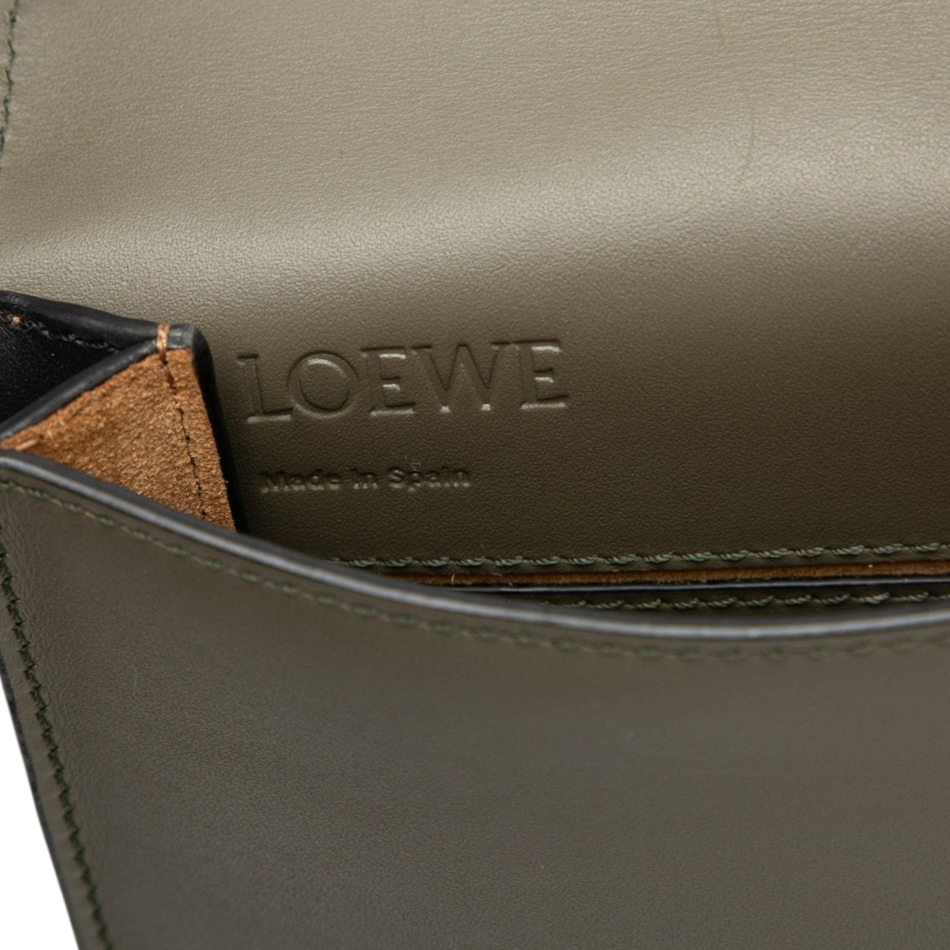 LOEWE Bicolor Leather Anagram Gusset Flat Crossbody