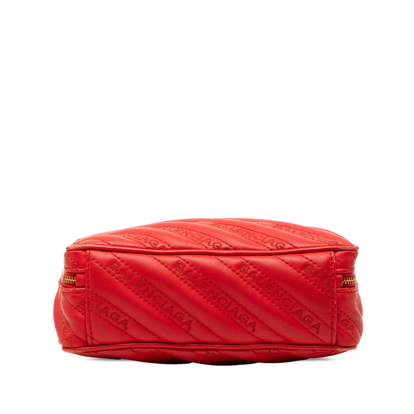 Balenciaga Calfskin Allover Logo Blanket Reporter XS Crossbody