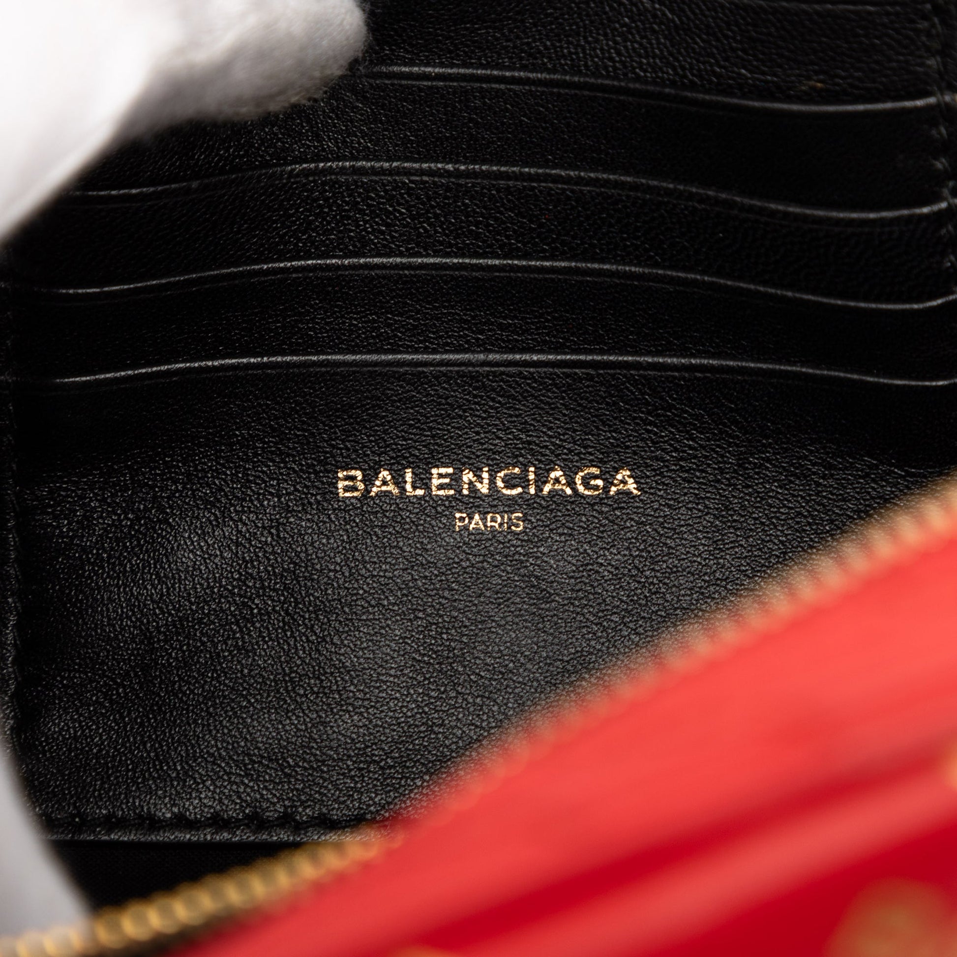 Balenciaga Calfskin Allover Logo Blanket Reporter XS Crossbody