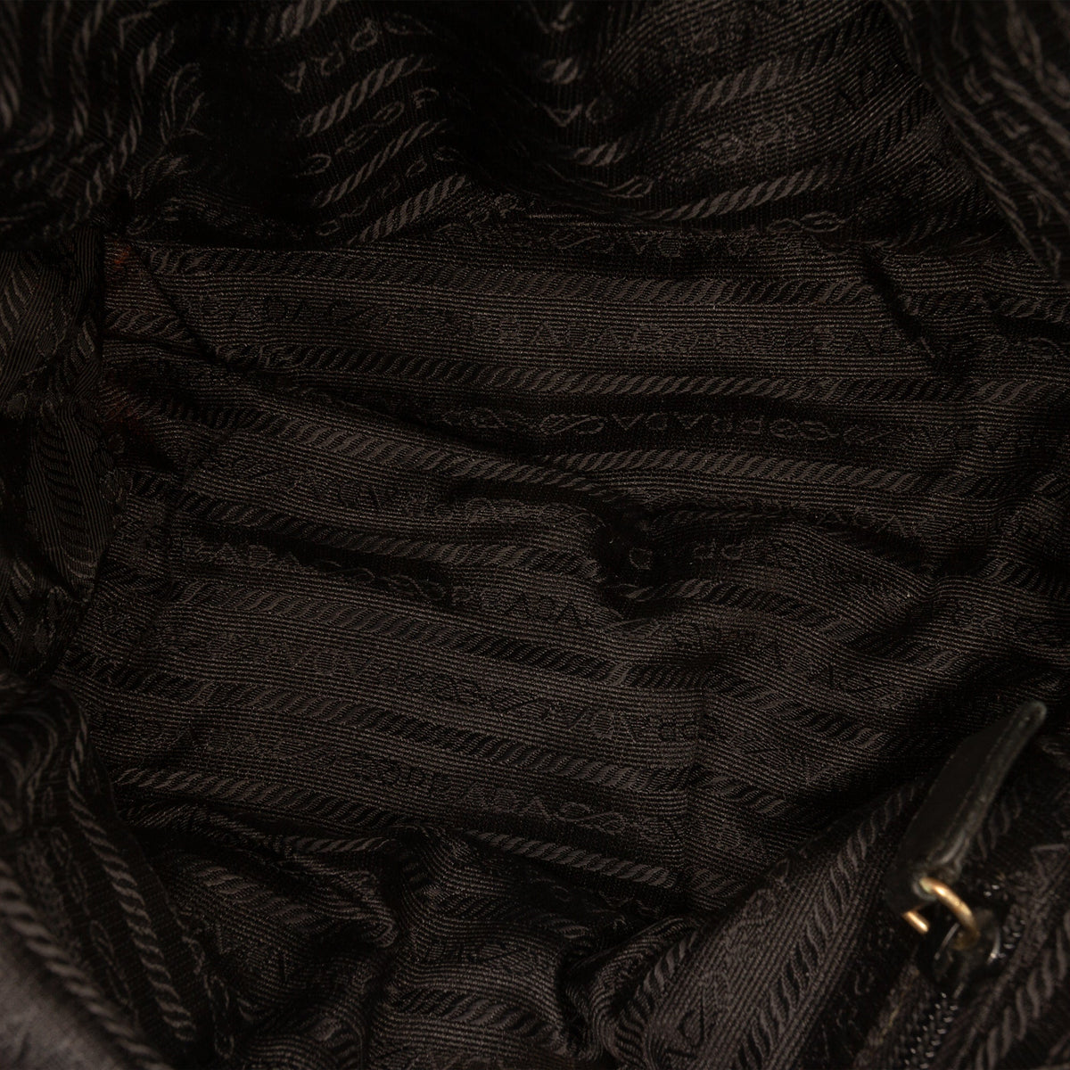 Prada Tessuto Chain Bauletto Bag — Black