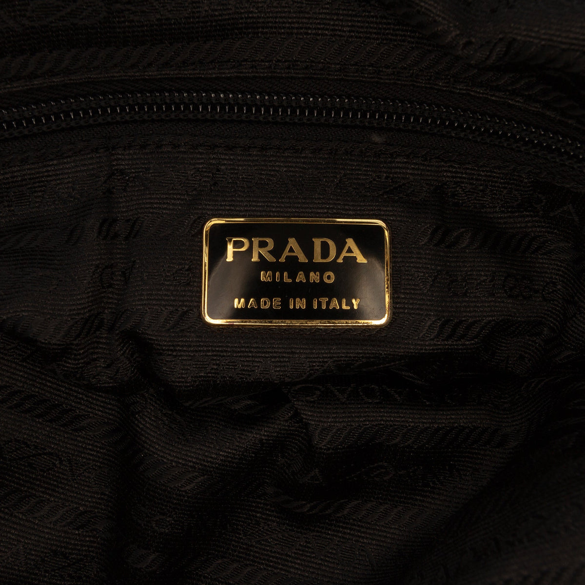 Prada Tessuto Chain Bauletto Bag — Black