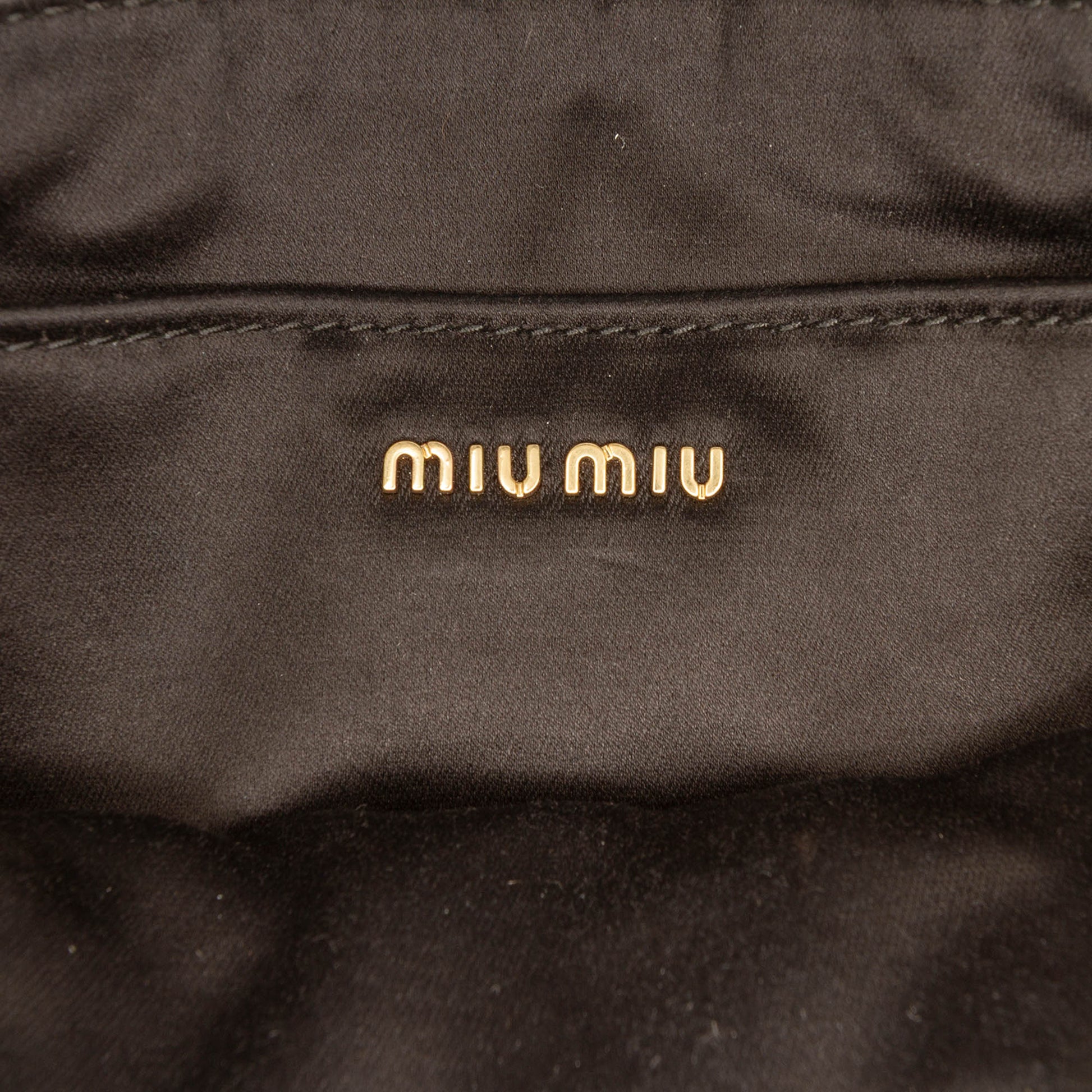 Miu Miu Matelasse Nappa Crystal Chain Satchel