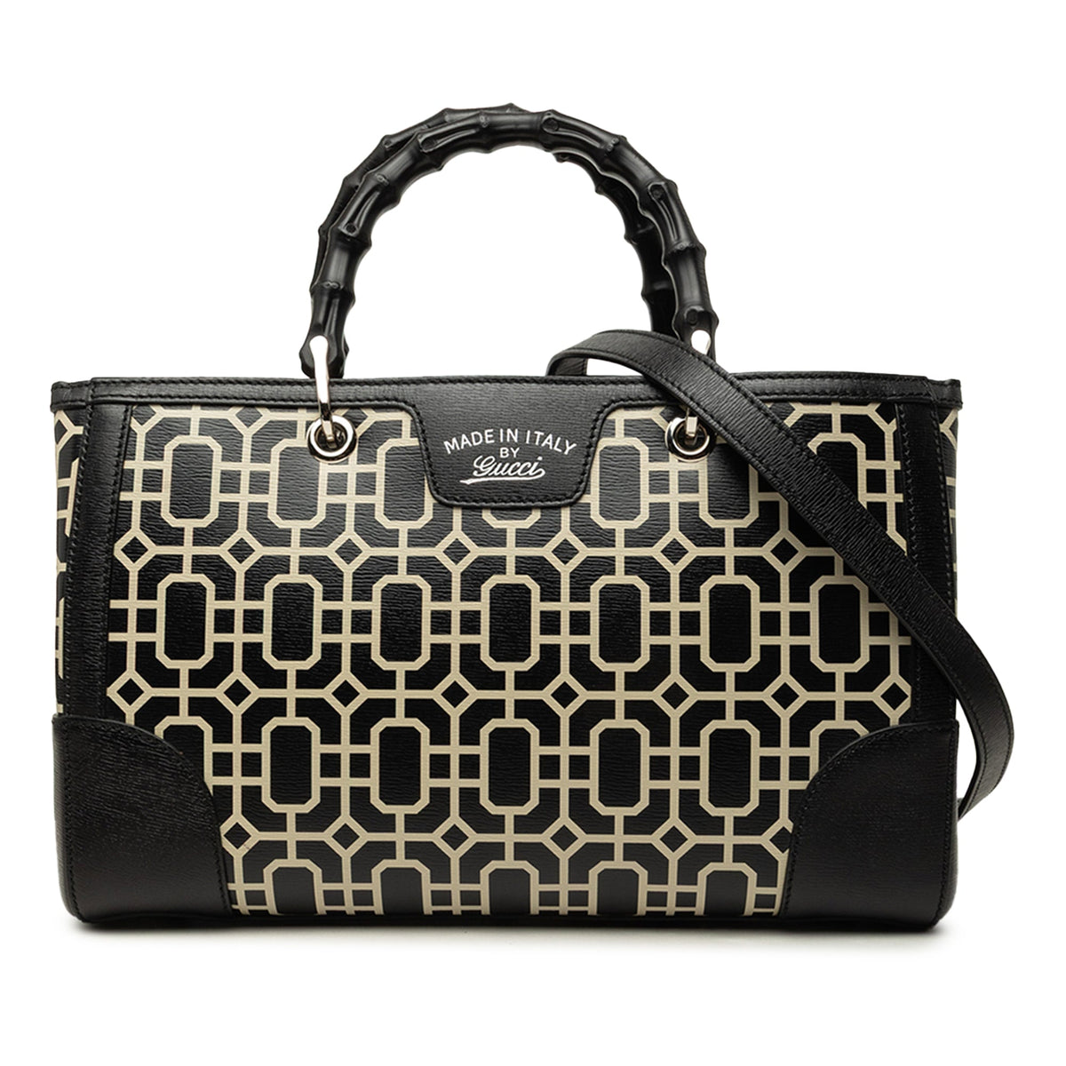 Gucci Medium Printed Calfskin Bamboo Satchel
