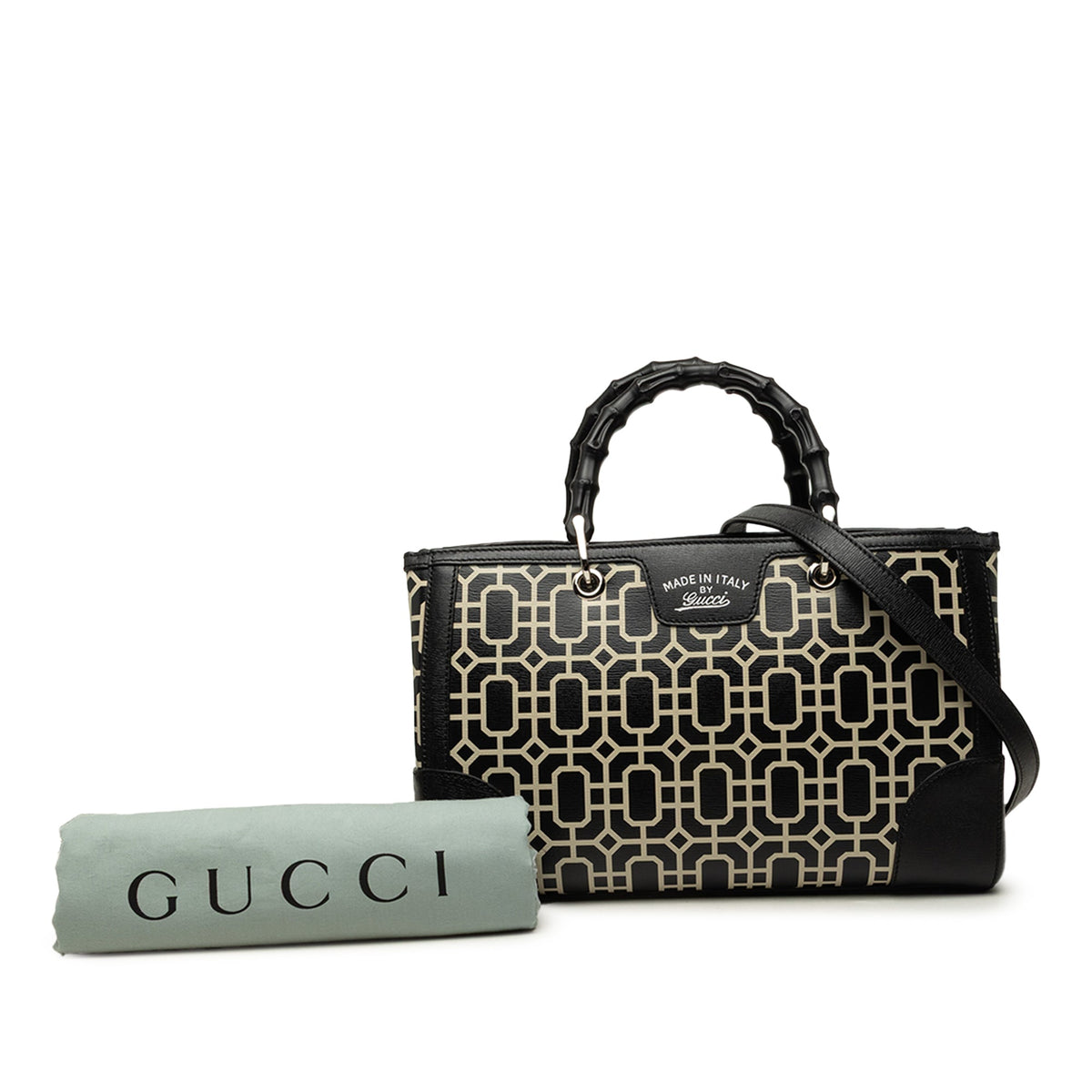 Gucci Medium Printed Calfskin Bamboo Satchel