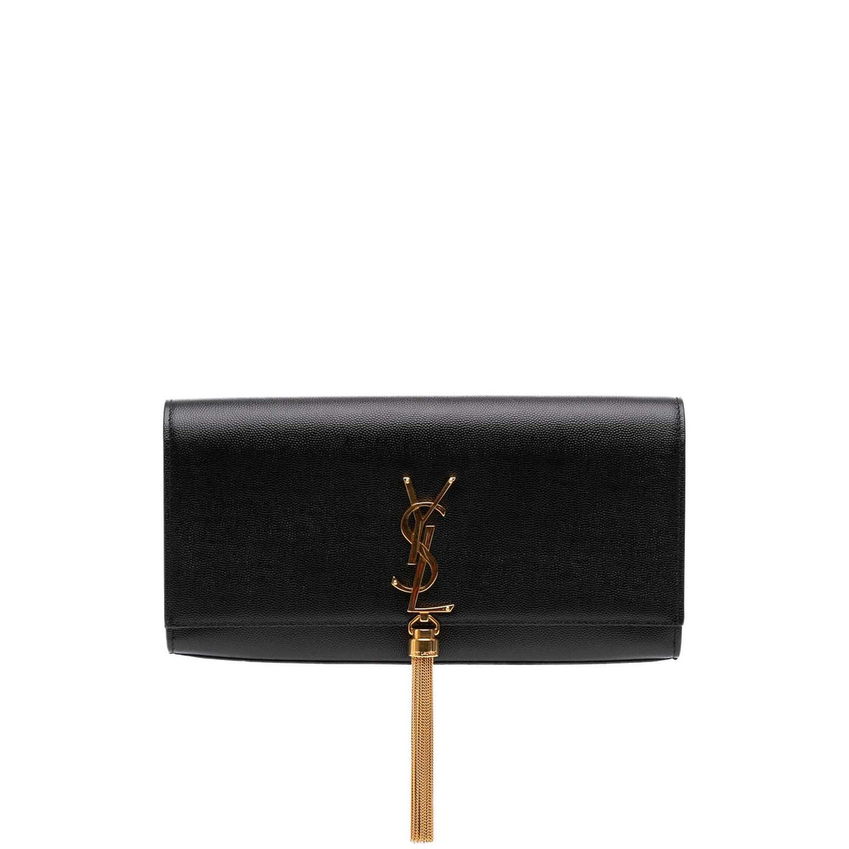 Saint Laurent Grain de Poudre Monogram Kate Tassel Clutch