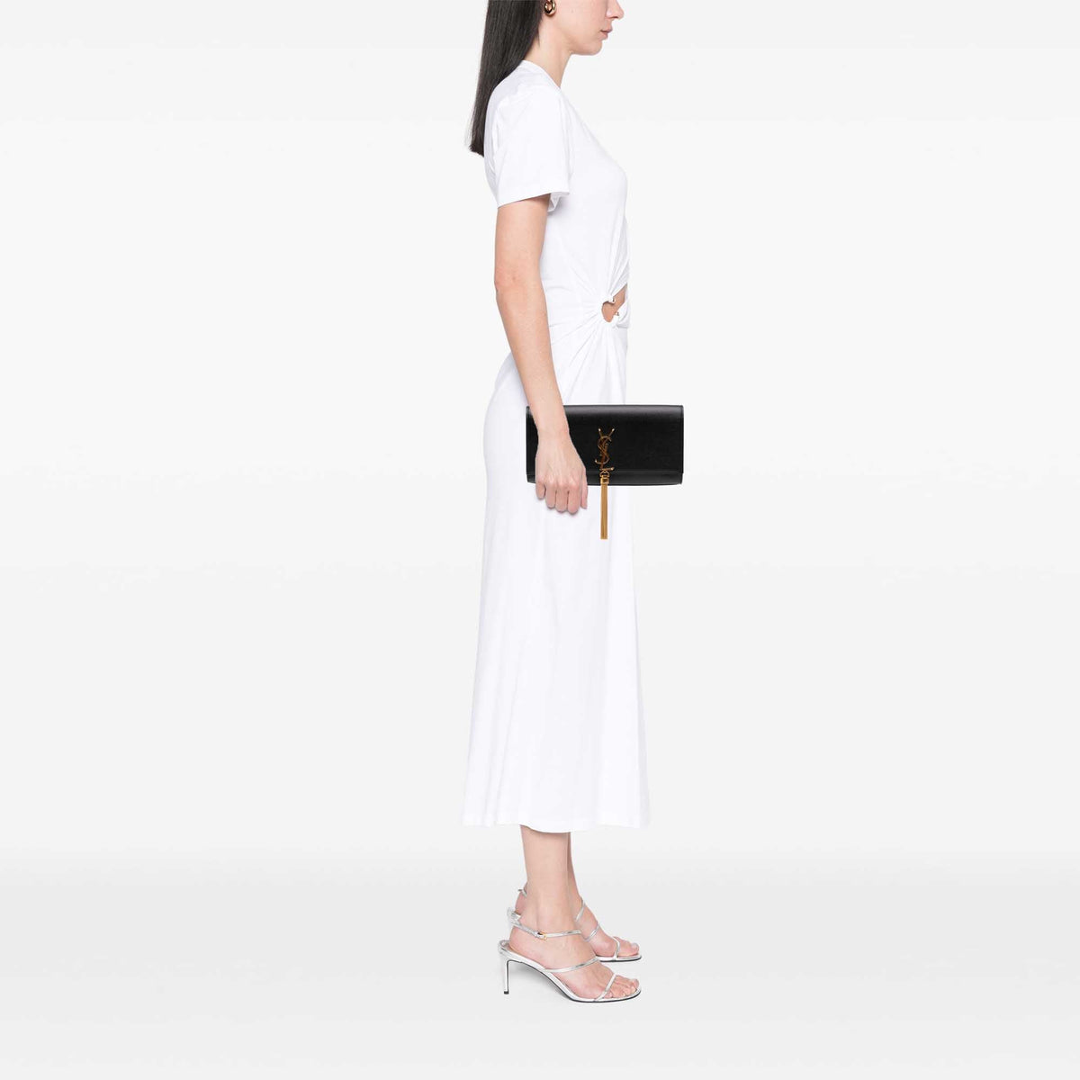 Saint Laurent Grain de Poudre Monogram Kate Tassel Clutch