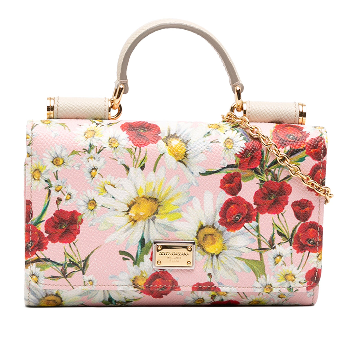 Dolce & Gabbana Mini Leather Floral Von Miss Sicily Satchel