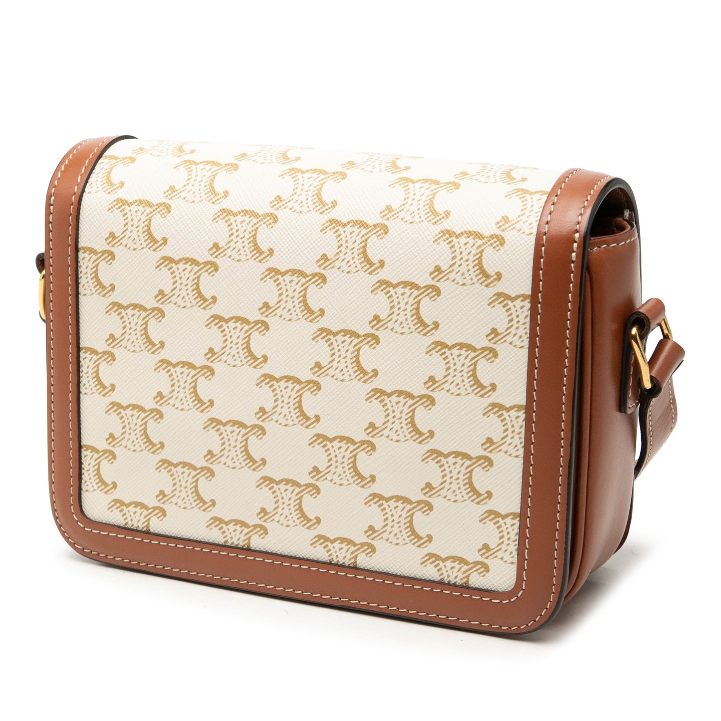 Celine Teen Triomphe Coated Canvas and Calfskin Triomphe Crossbody