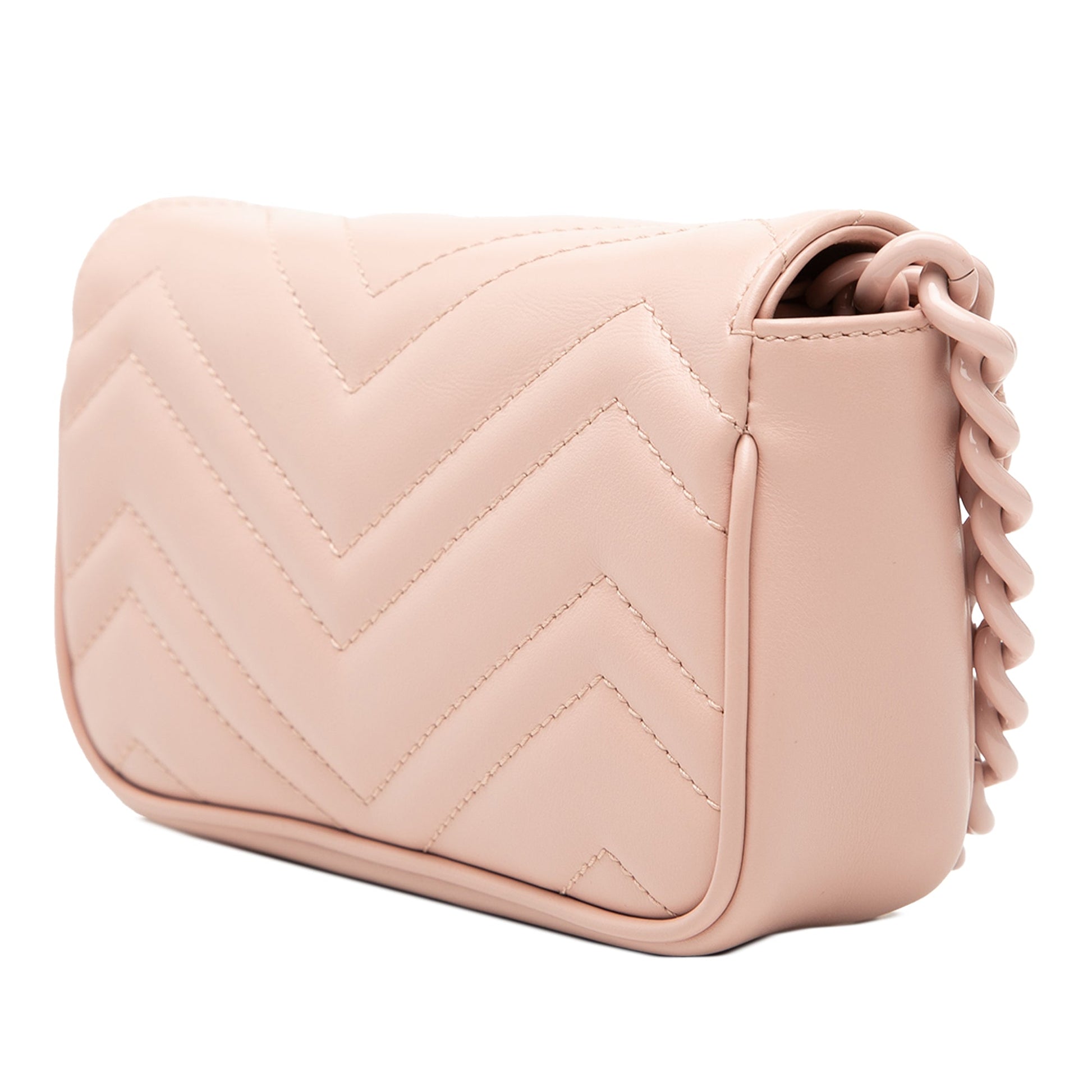 Gucci GG Marmont Matelasse Leather Monochrome Chain Belt Bag
