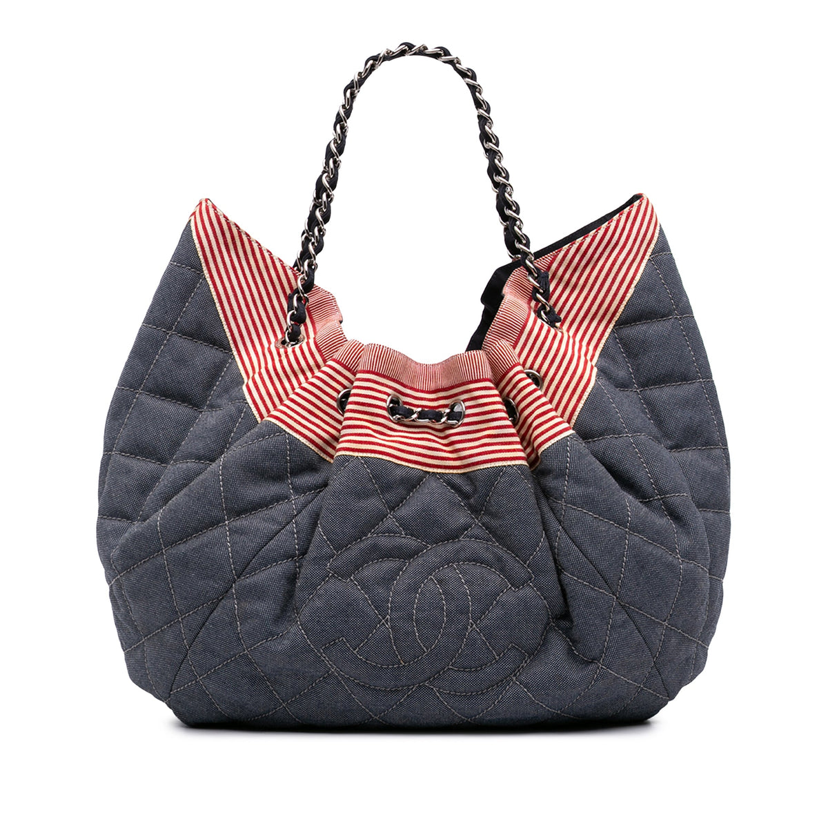 Chanel Large Quilted Denim Stretch Spirit Cabas Tote