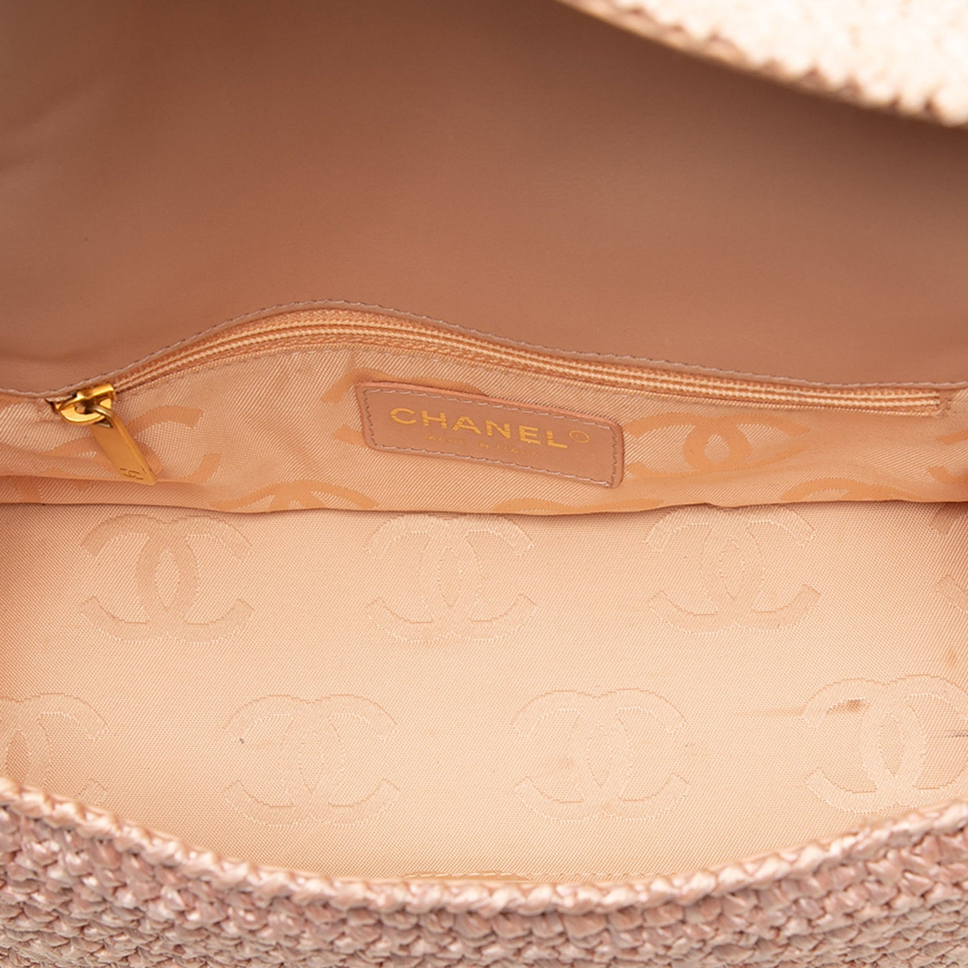 Chanel CC Woven Raffia Flap
