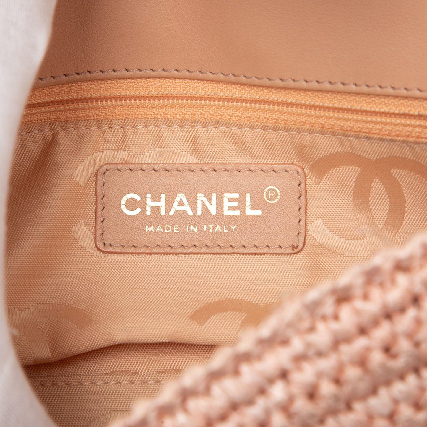 Chanel CC Woven Raffia Flap