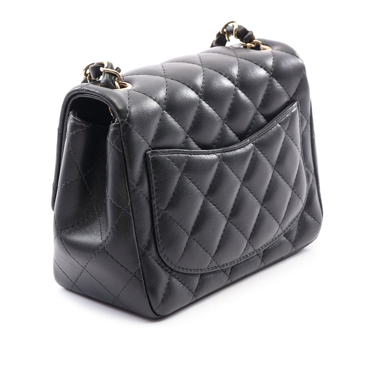 Chanel Mini Square Classic Lambskin Single Flap — Black