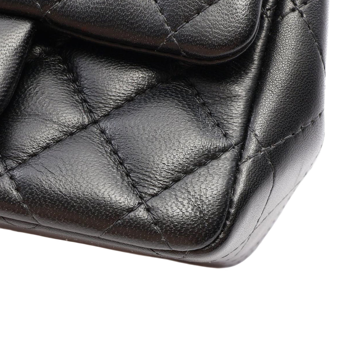 Chanel Mini Square Classic Lambskin Single Flap — Black
