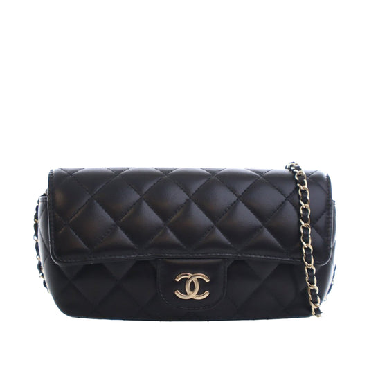 Chanel Quilted Lambskin Classic Glasses Case on Chain