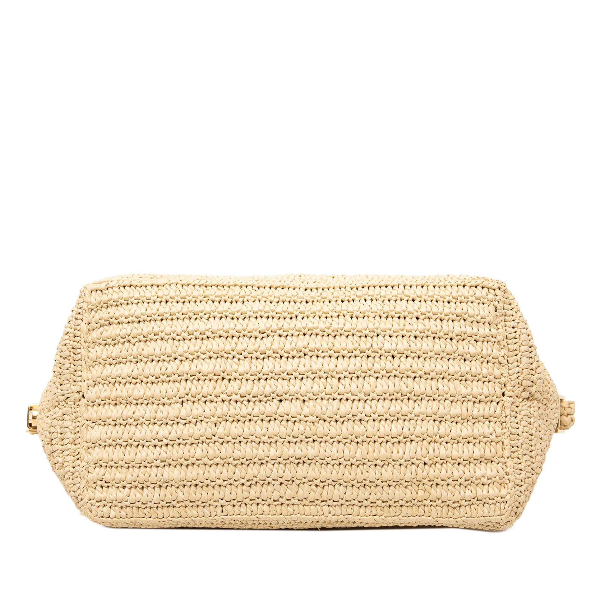 Woven Raffia Le Tuc Logo Shoulder Bag