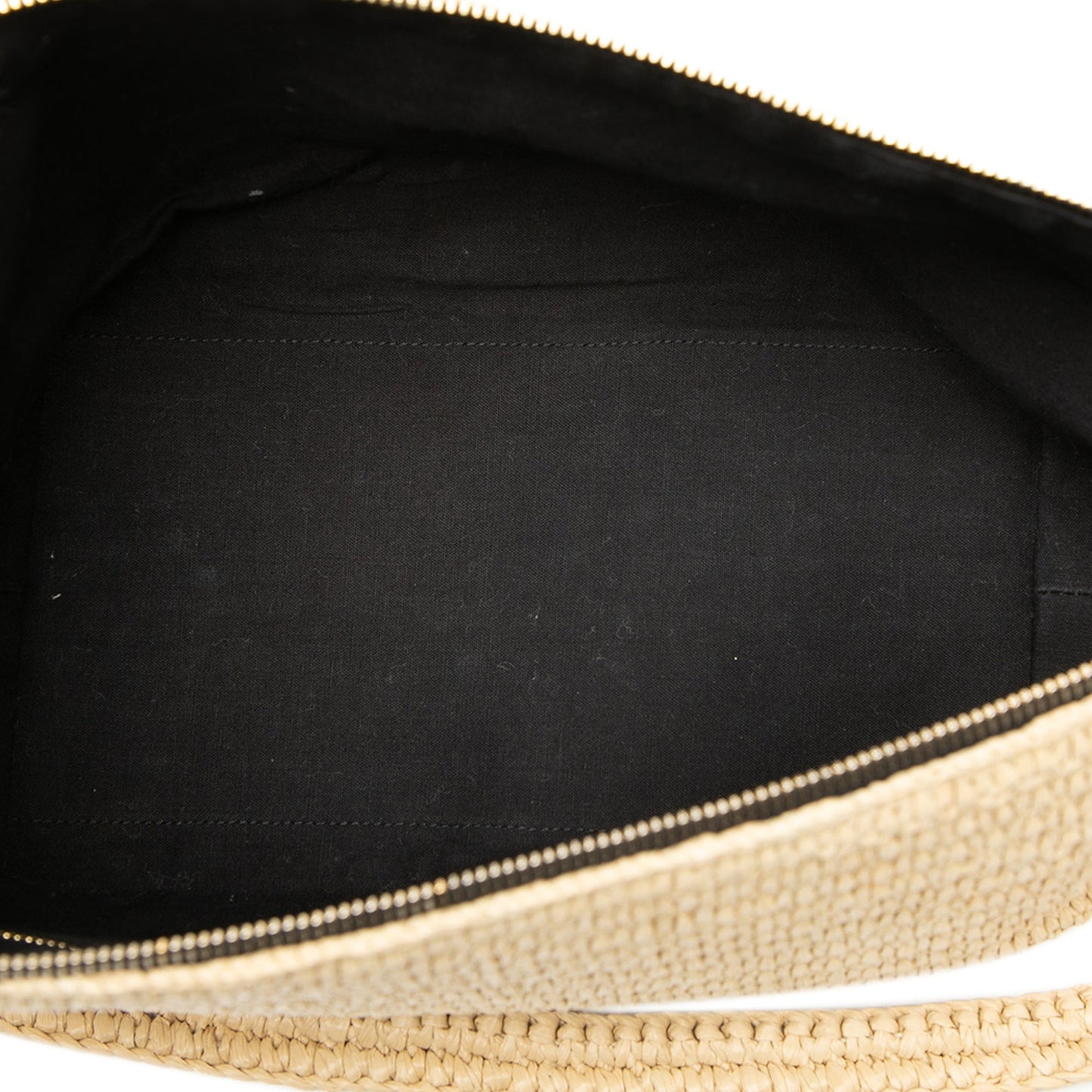 Woven Raffia Le Tuc Logo Shoulder Bag
