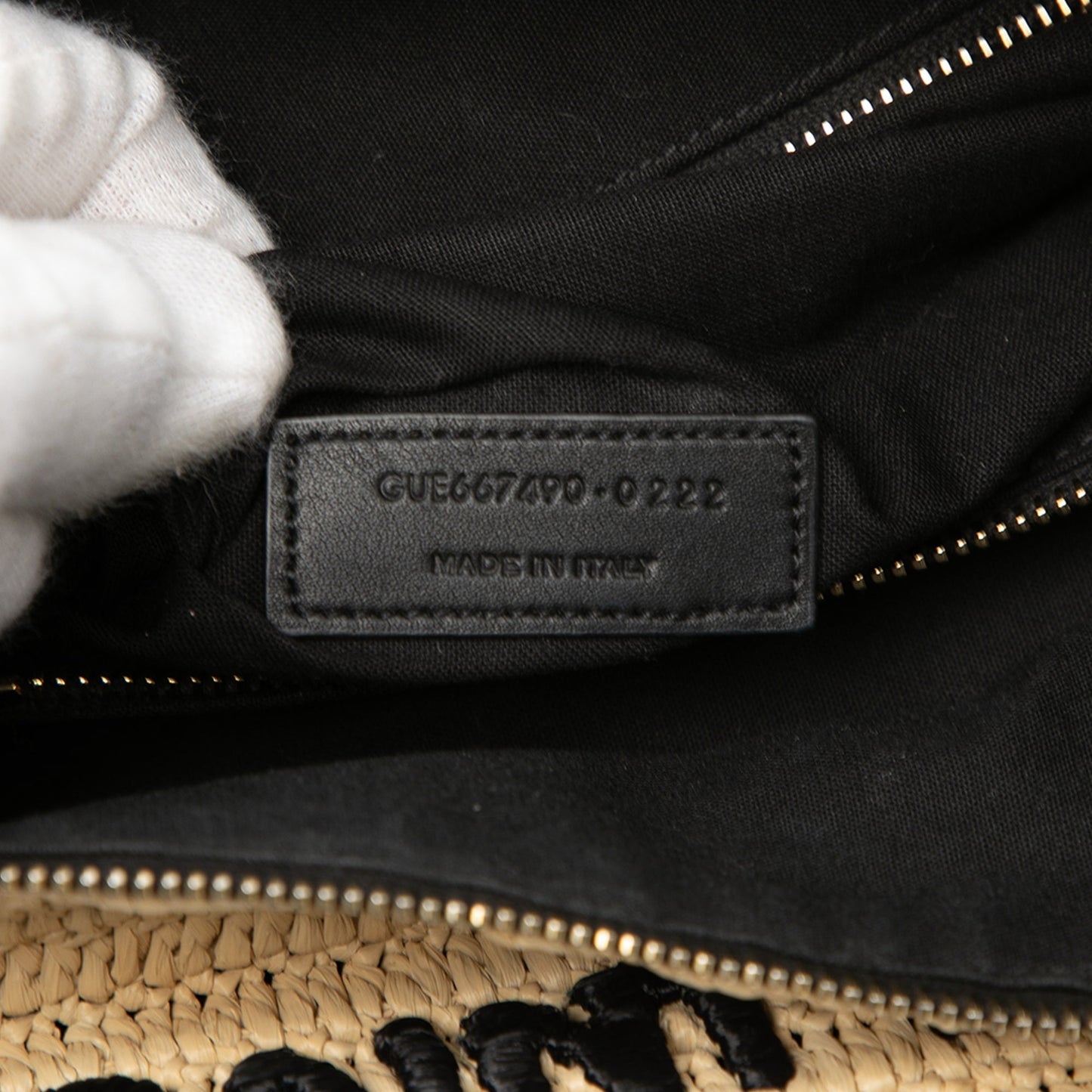 Woven Raffia Le Tuc Logo Shoulder Bag