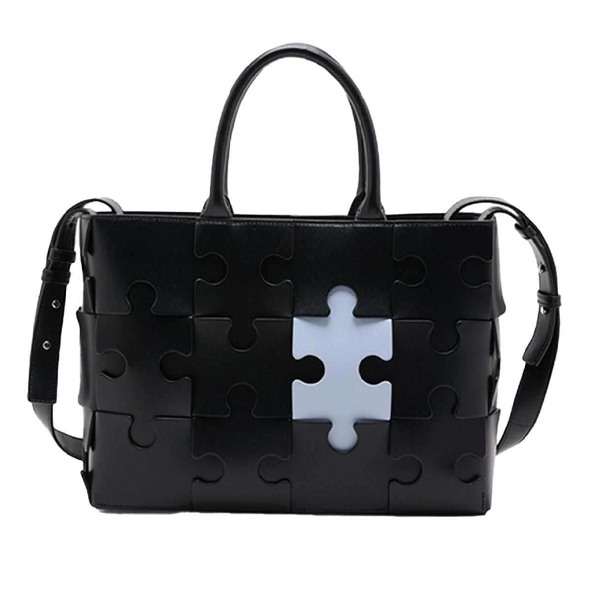 Bottega Veneta Leather Puzzle Arco Tote — Black