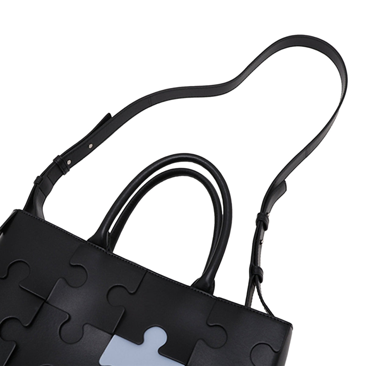 Bottega Veneta Leather Puzzle Arco Tote — Black
