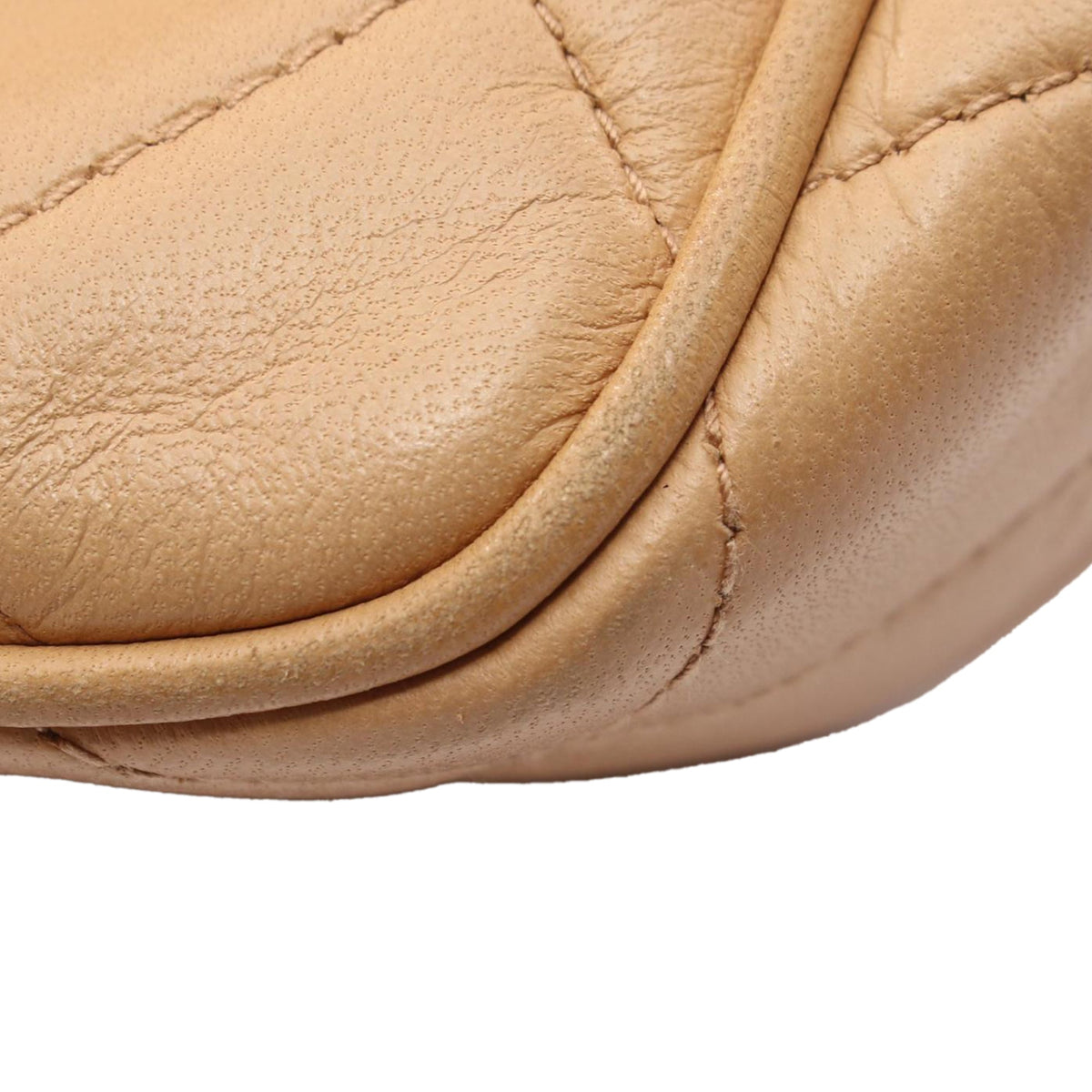 Chanel CC Quilted Lambskin Handbag — Beige