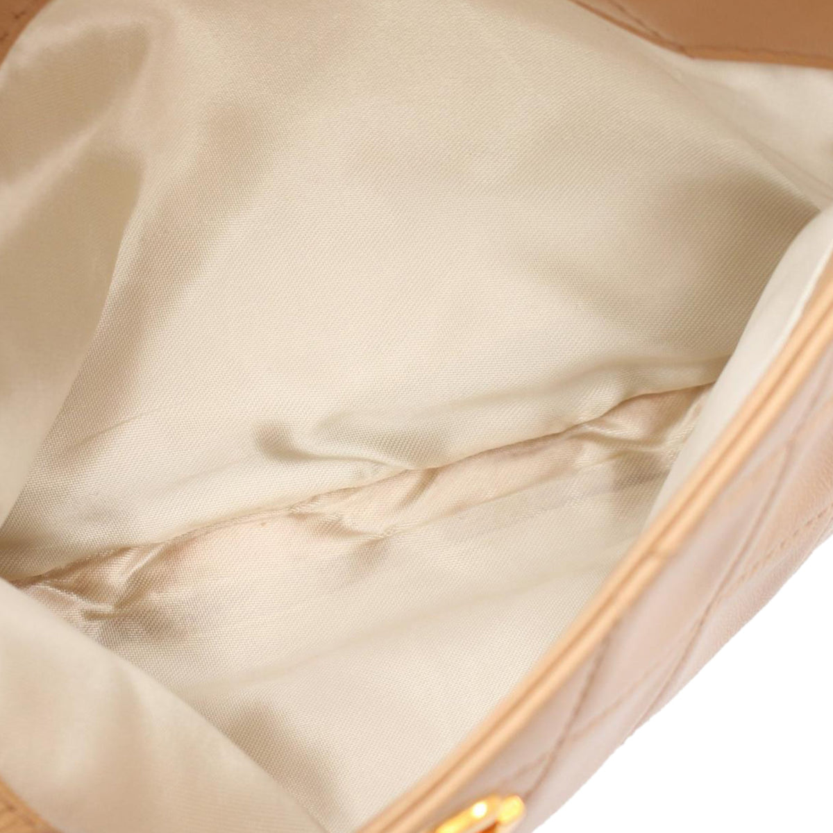 Chanel CC Quilted Lambskin Handbag — Beige