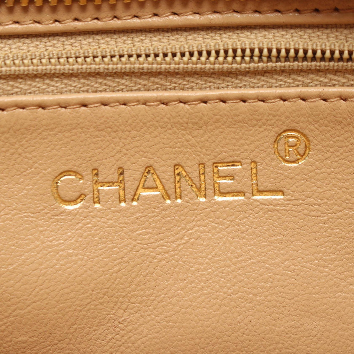 Chanel CC Quilted Lambskin Handbag — Beige