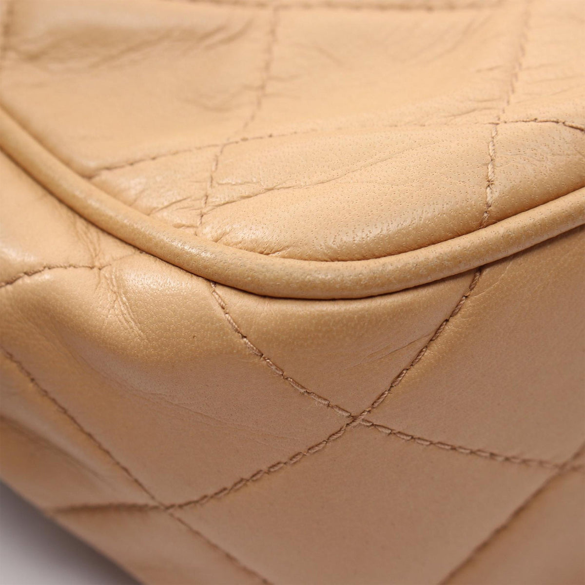 Chanel CC Quilted Lambskin Handbag — Beige