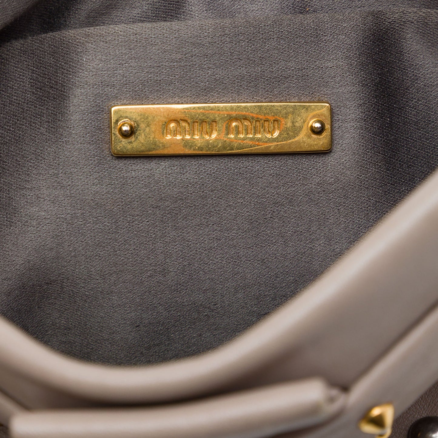 Miu Miu Studded Nappa Frame Clutch with Strap