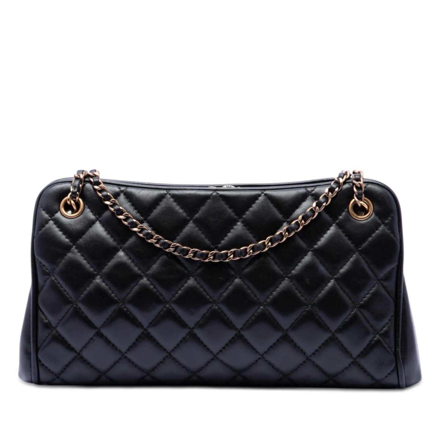 Chanel Quilted Lambskin Kiss Lock Shoulder Bag
