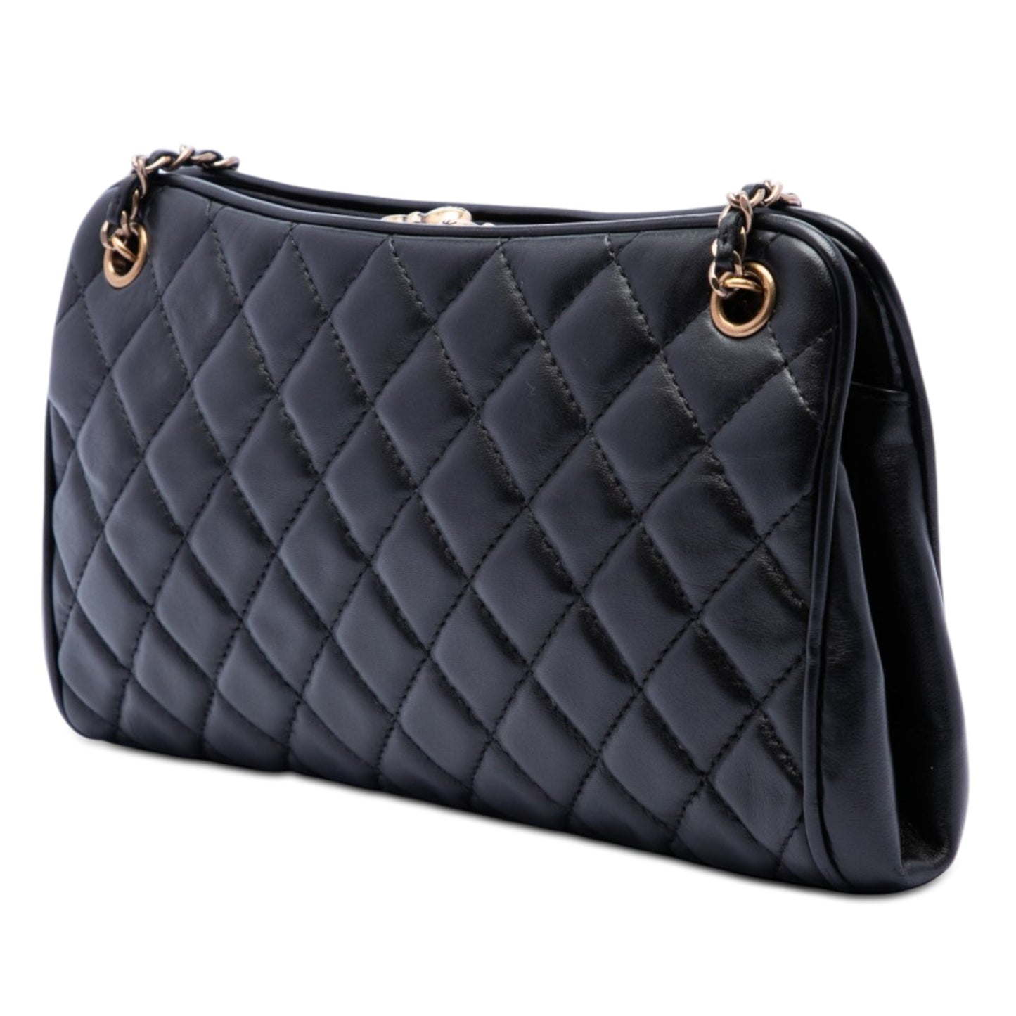 Chanel Quilted Lambskin Kiss Lock Shoulder Bag