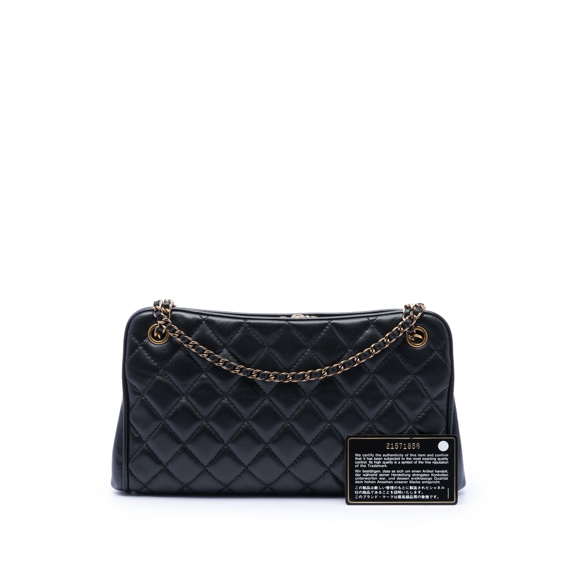 Chanel Quilted Lambskin Kiss Lock Shoulder Bag