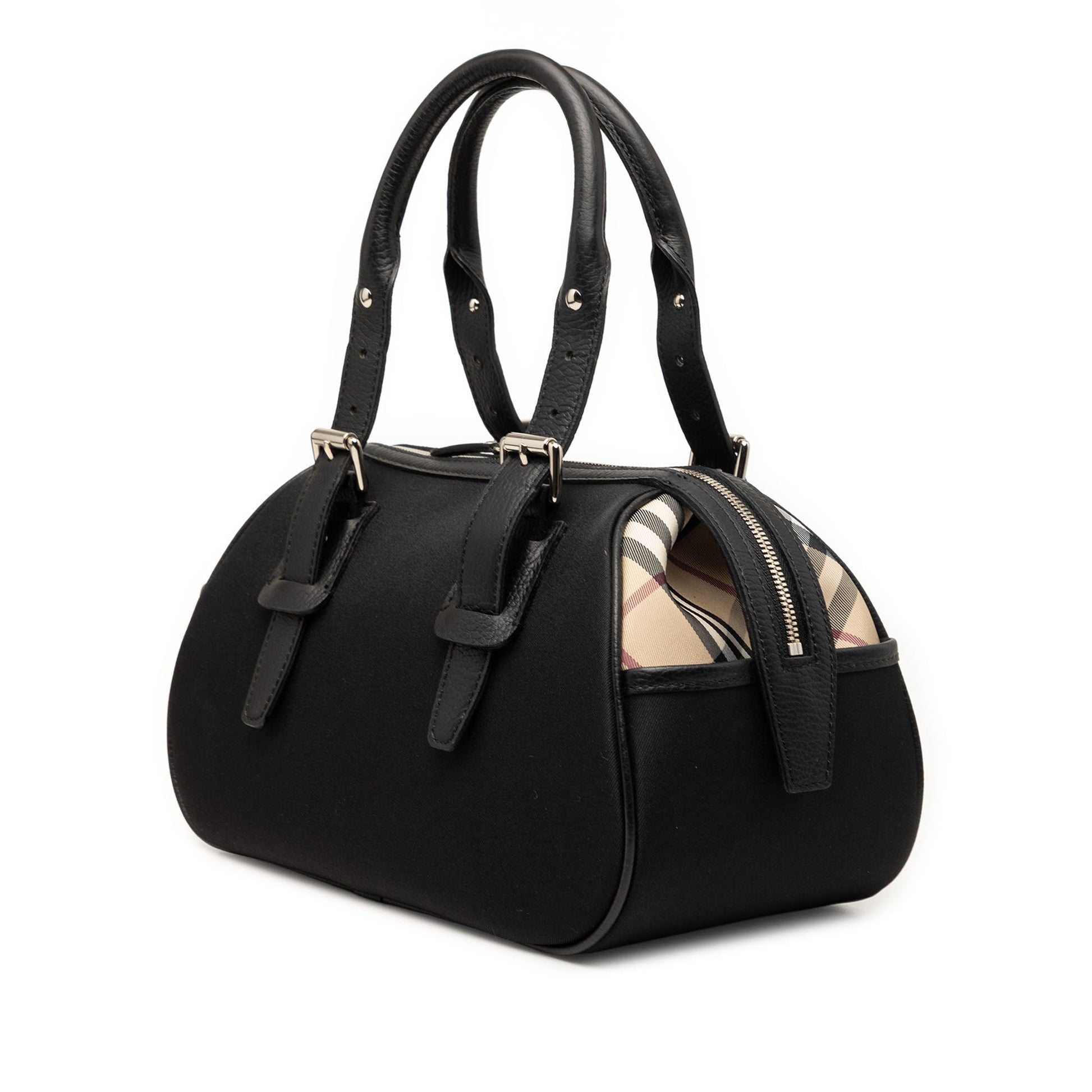 Burberry Nova Check Trimmed Nylon Handbag