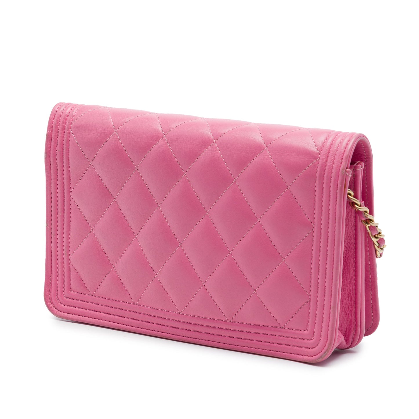 Chanel Quilted Lambskin Boy Wallet On Chain