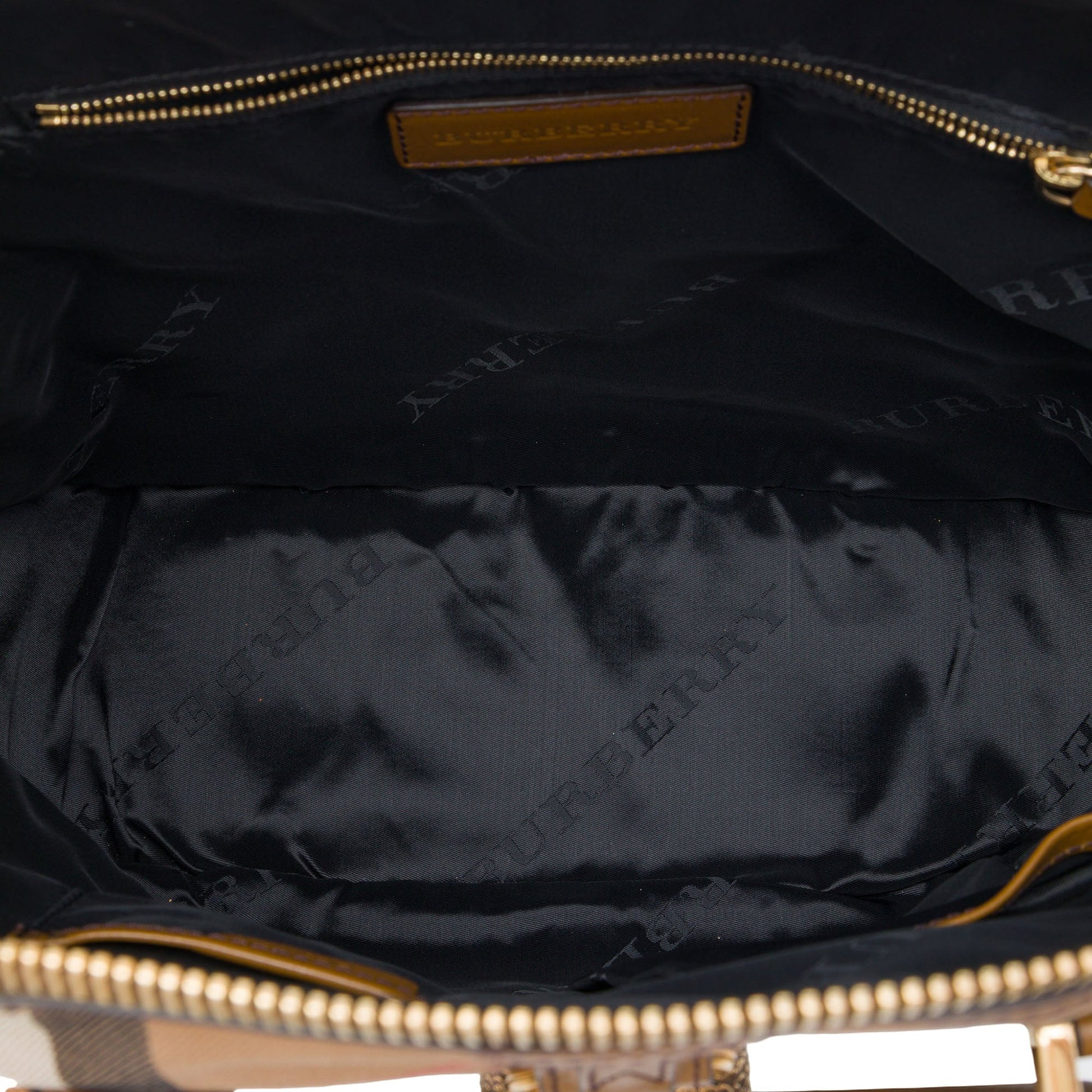 Burberry Medium House Check Canvas Bridle Owl Orchard Handbag