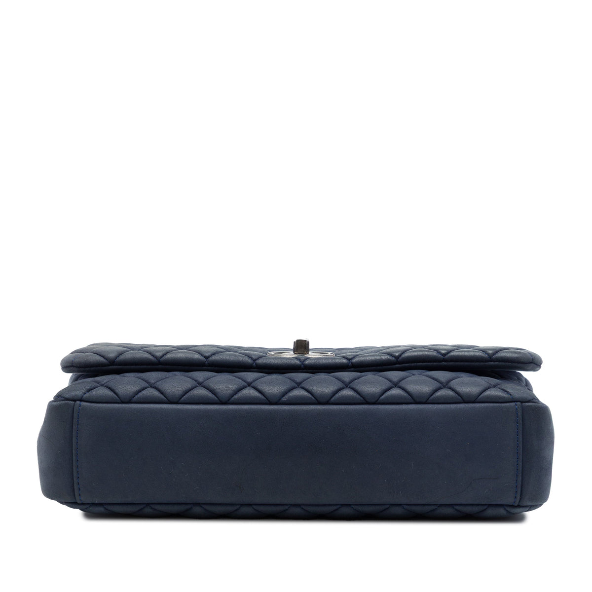 Chanel Large Quilted Iridescent Calfskin New Bubble Flap — Blue