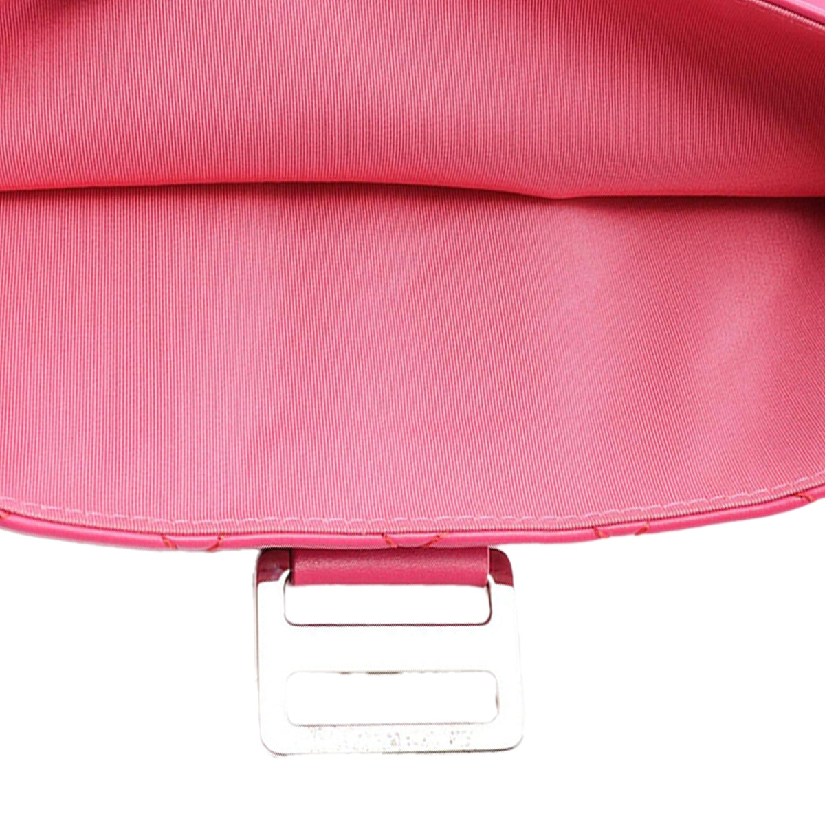 Chanel Quilted Lambskin Foldover Clutch — Pink