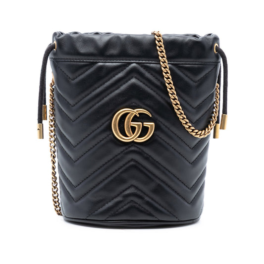 Gucci Small GG Marmont Leather Matelasse Bucket Bag