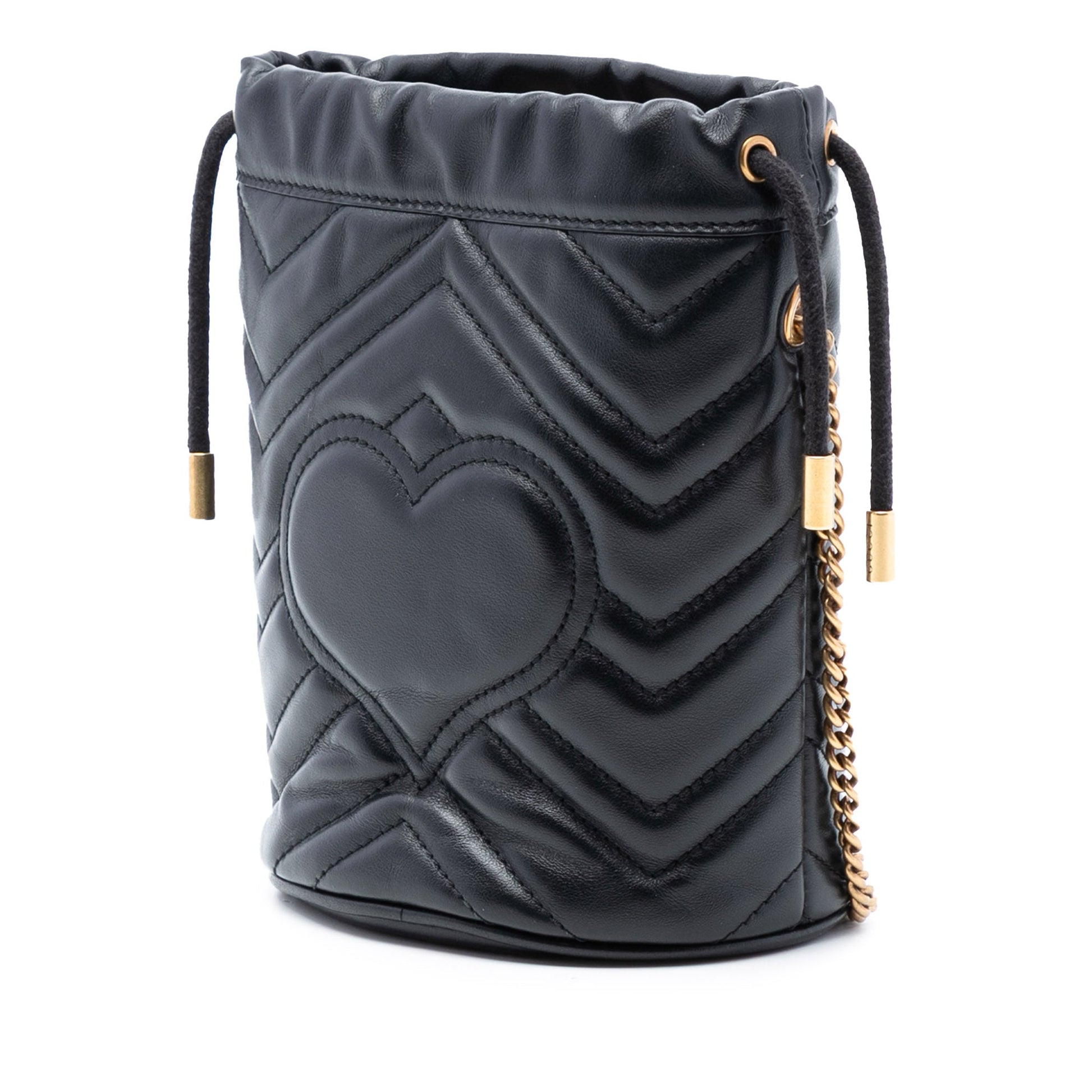Gucci Small GG Marmont Leather Matelasse Bucket Bag