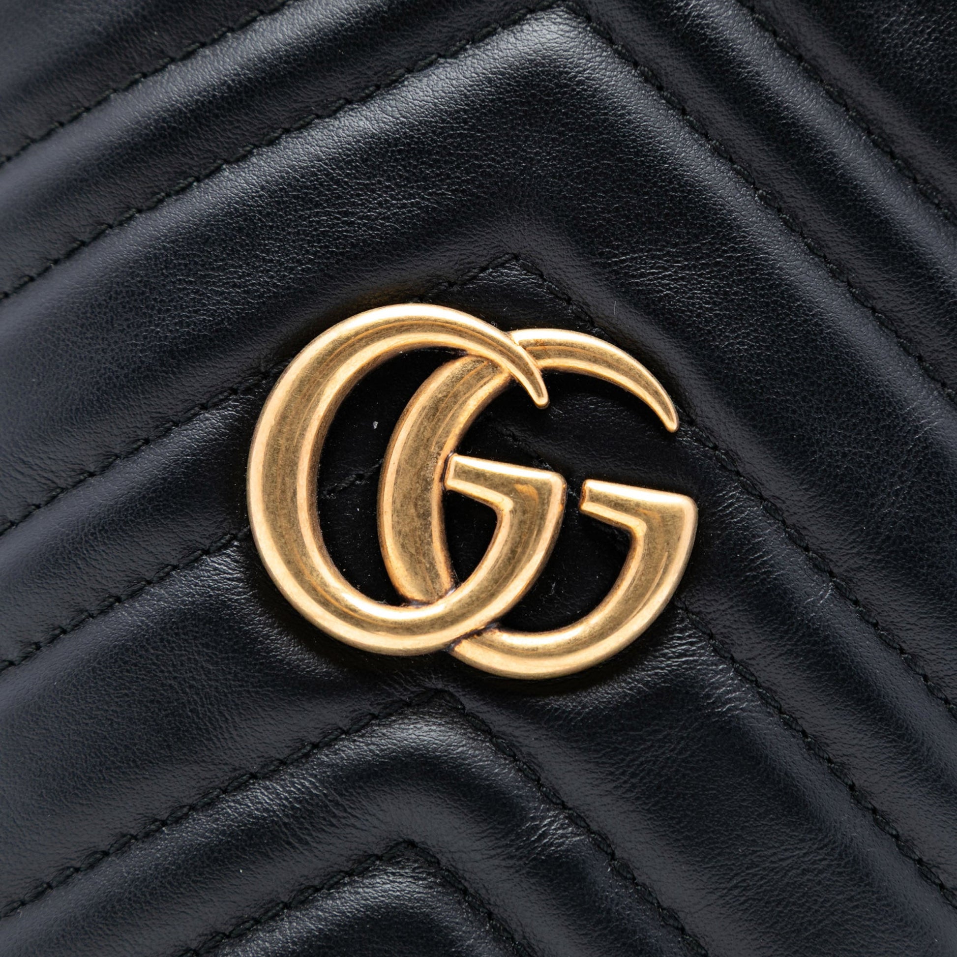 Gucci Small GG Marmont Leather Matelasse Bucket Bag