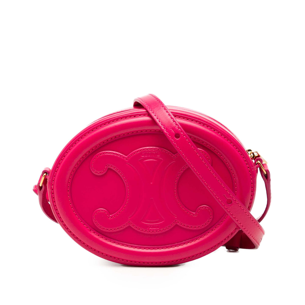 Celine Small Calfskin Cuir Triomphe Oval Crossbody