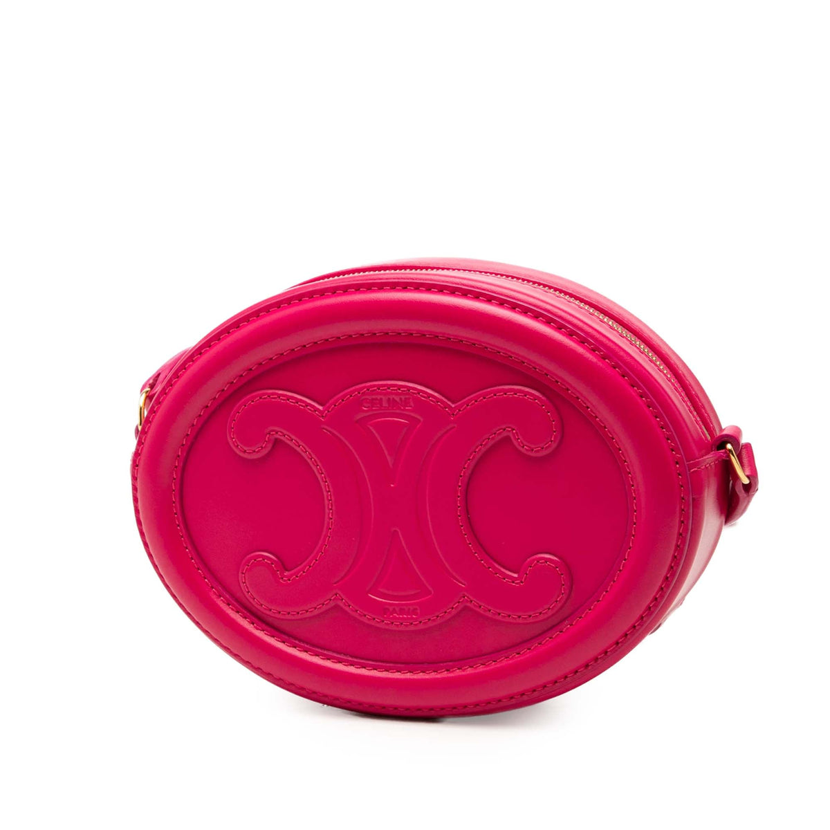 Celine Small Calfskin Cuir Triomphe Oval Crossbody