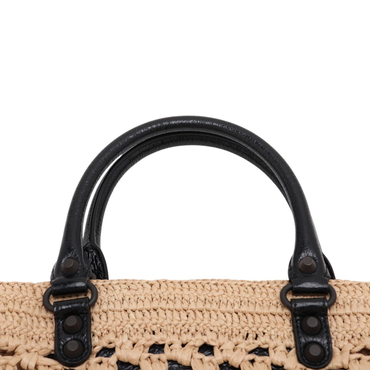 Balenciaga Raffia Le City Satchel — Beige